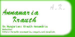 annamaria krauth business card